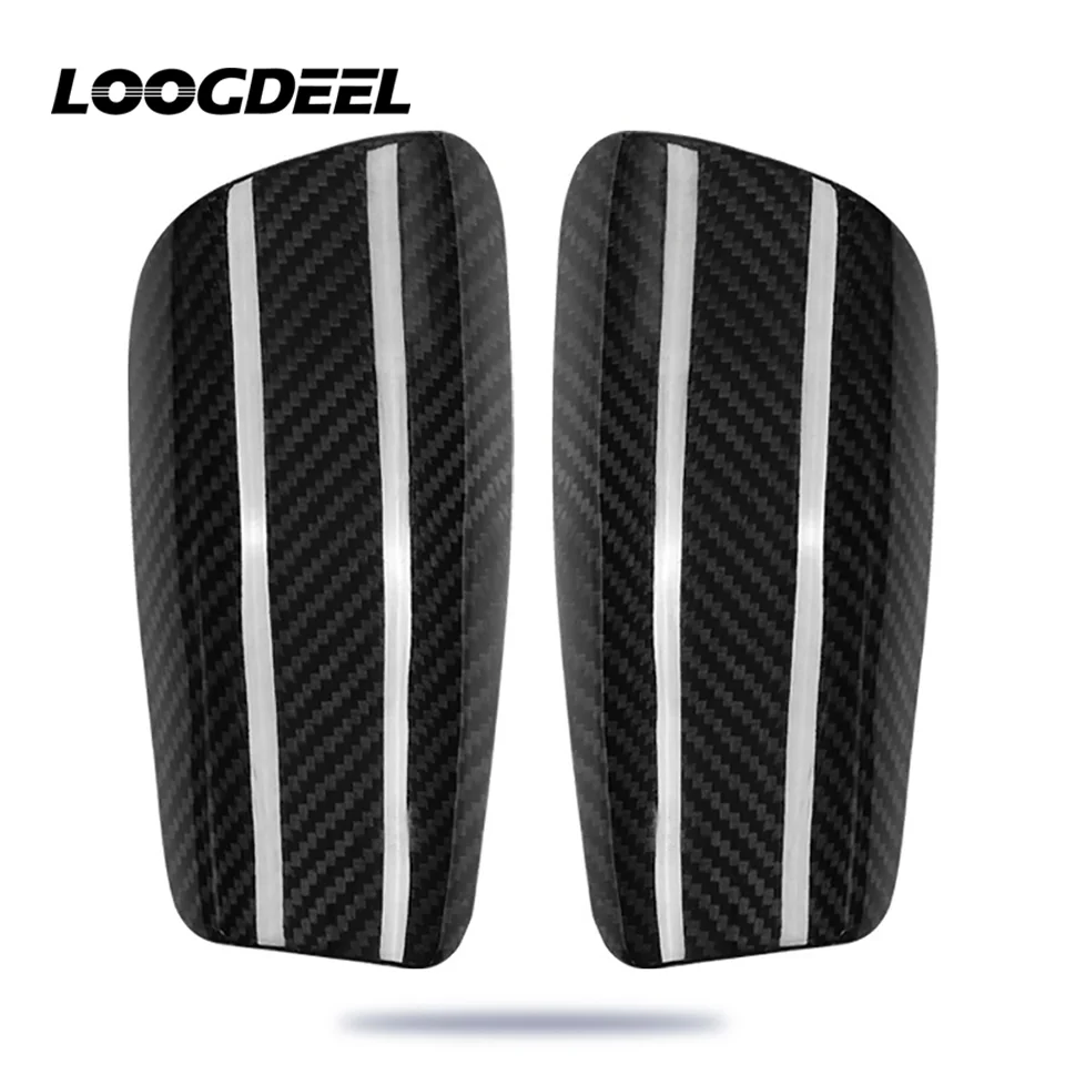 LOOGDEEL Carbon Fiber Soccer Shin Guards With Portable Carrying Case Leg Protection Board Super Strong Shock Resistance Adult