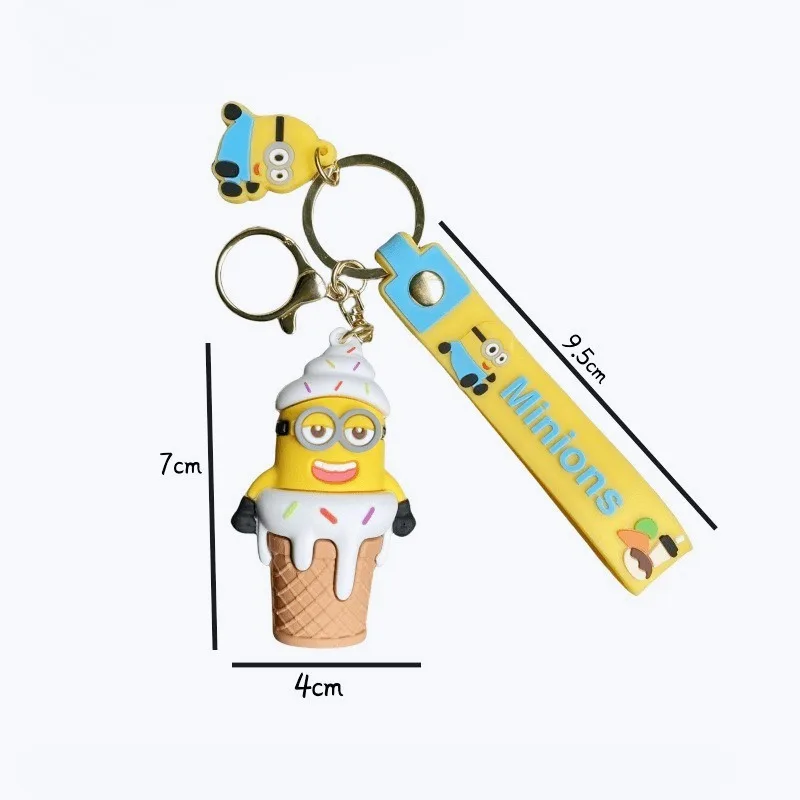 

Cute Hot New Adorable Yellow Minions Silicone Keychain Cute Cartoon Toys Pendant Car Key Chain Couple Bag Ornament Gifts