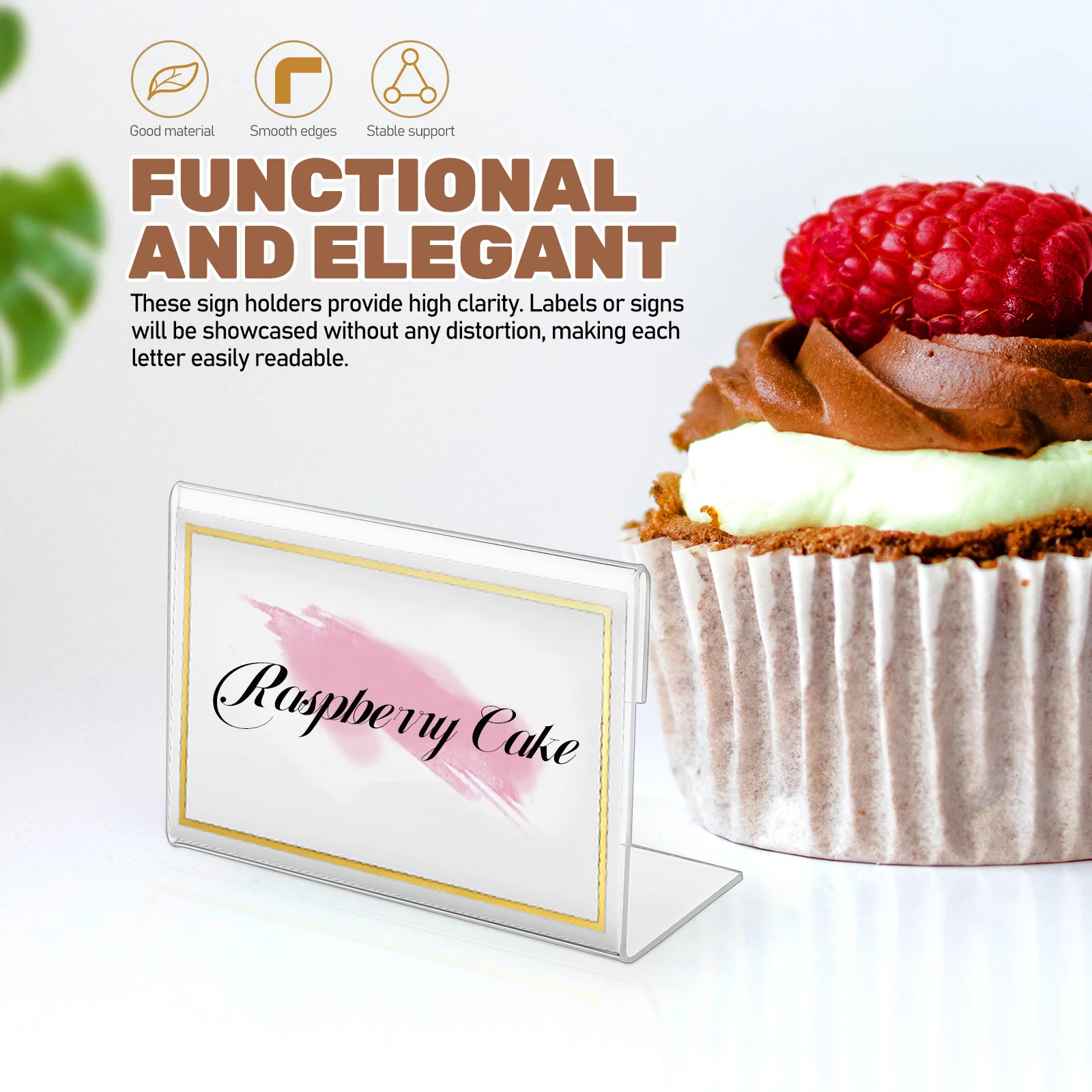 30 قطعة بطاقة عرض أكريليك واضحة الجدول تسجيل رقم حامل بطاقات المنتج منضدية تسجيل أصحاب تصميم مائل عالية الوضوح