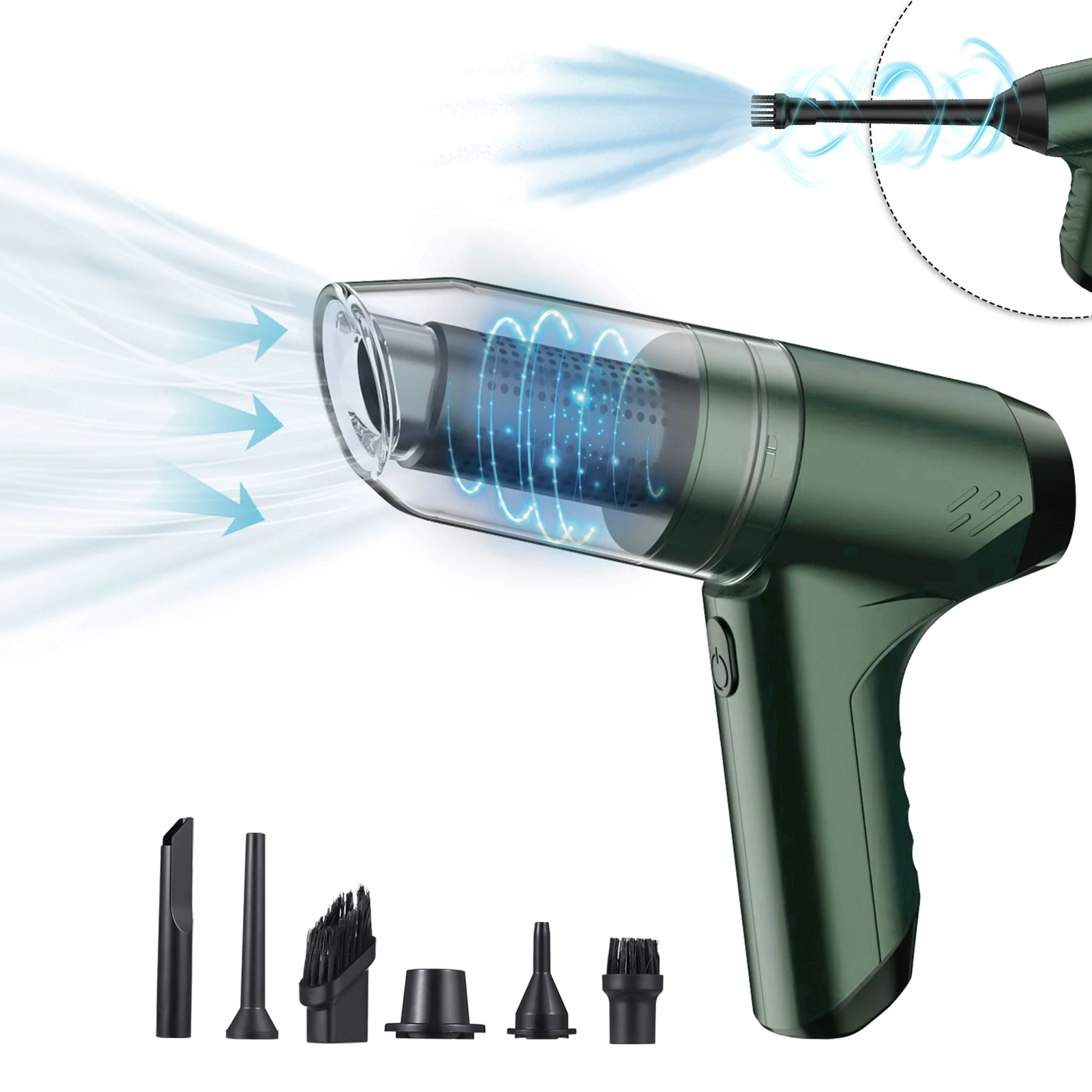 

Handheld Vacuum Cordless 19000Pa Powerful Suction Blowing 3 in 1 Dust Buster Air Blower Hand Pump Vacuum Cleaner 120W High Power