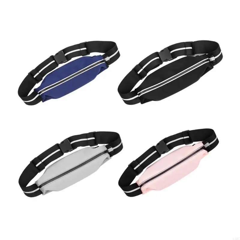 

63HC Men Waist Belt Pack Bags Reflective Stripe Bag Phone Outdoor Sports Bag