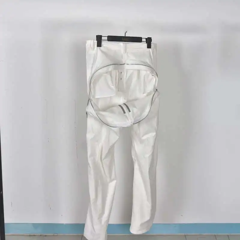 HKSH Men New RO High Street Double Line Zipper Cotton Jeans Casual Long Denim Flare Pants Personalized Streetwear Fashion HK3908