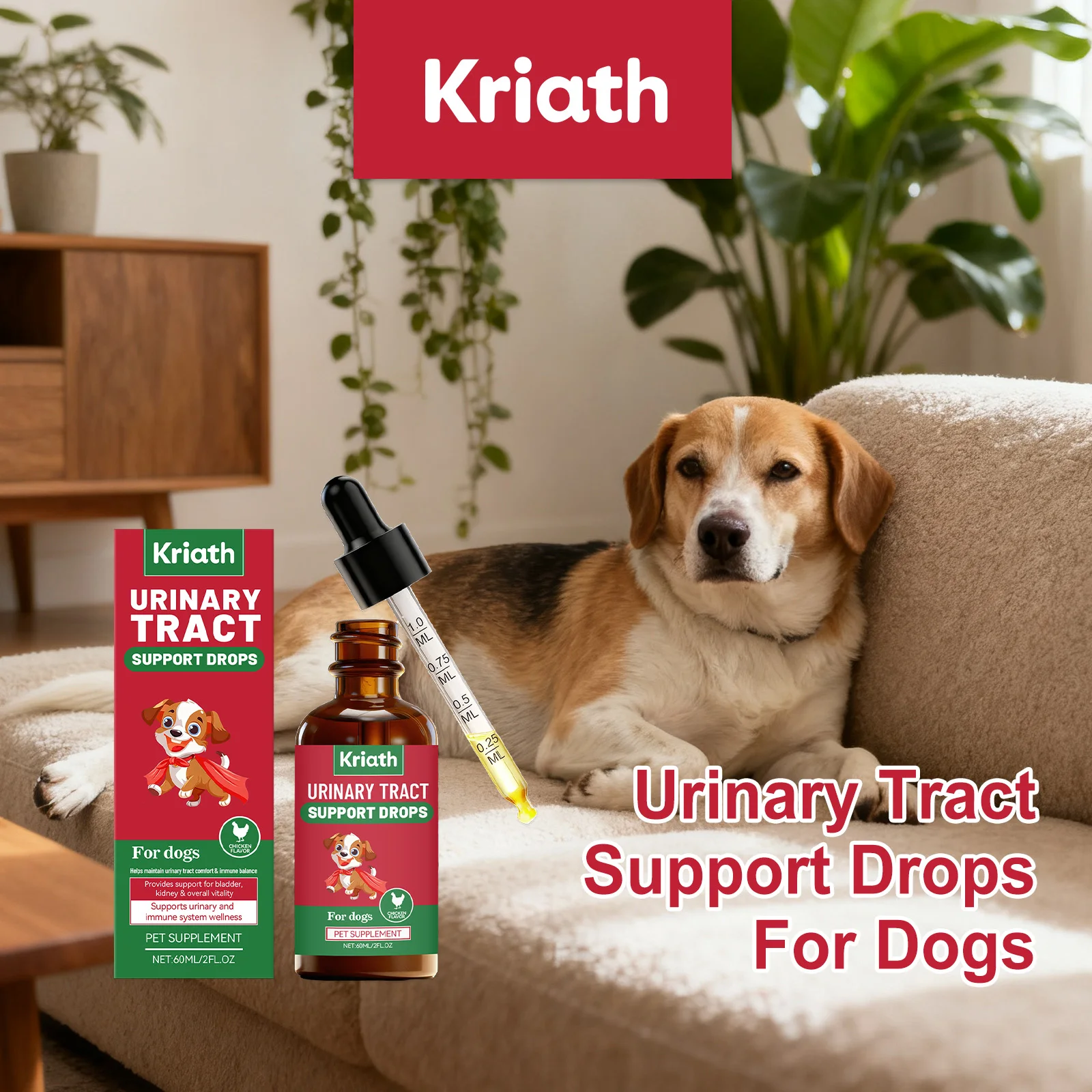 Herbal Care Drops for Maintaining Dog Urinary Comfort – Gentle Herbal Formula Pets Nourishing Care Nutritional Supplement Drops