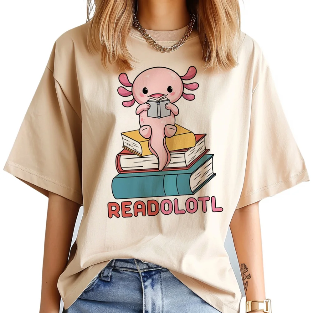 

Axolotl tshirt women graphic comic anime Tee female 2000s anime designer clothes