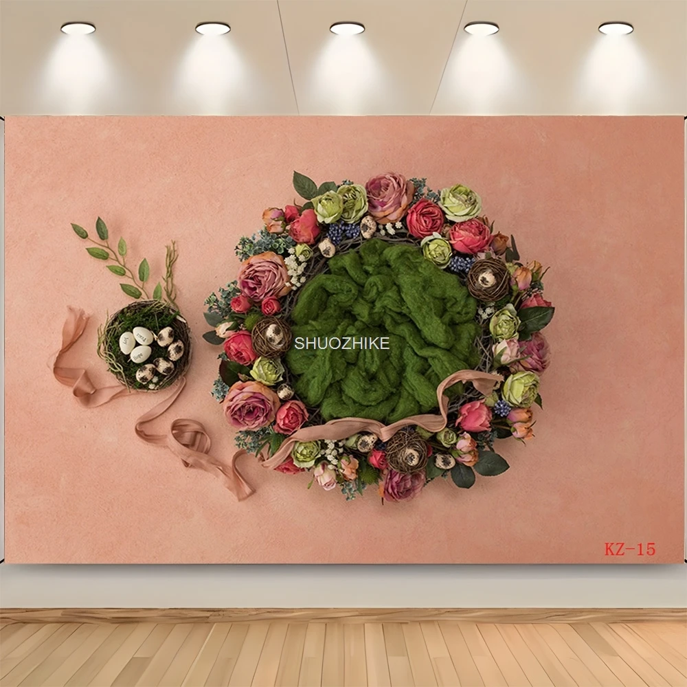 

Baby Newborn Floral Basket Photography Backdrops Props Children Birthday Party Photo Studio Background LZ-04