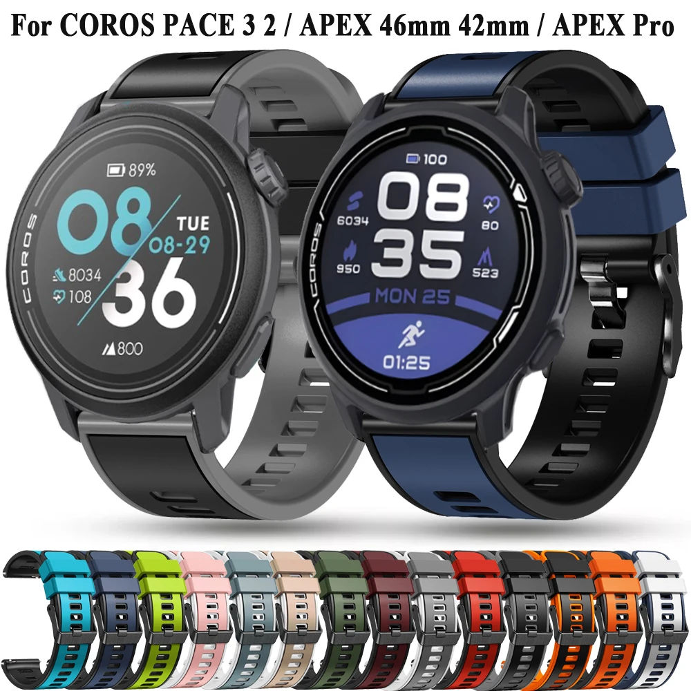 ساعة بديلة لcoros ، سوار سيليكون ، سوار ساعة ، Coros ، قمة قمة ، 2 ، 3 ، 2 ، 2 ، 46 ، 42 ، APEX Pro ، 22 ، 20