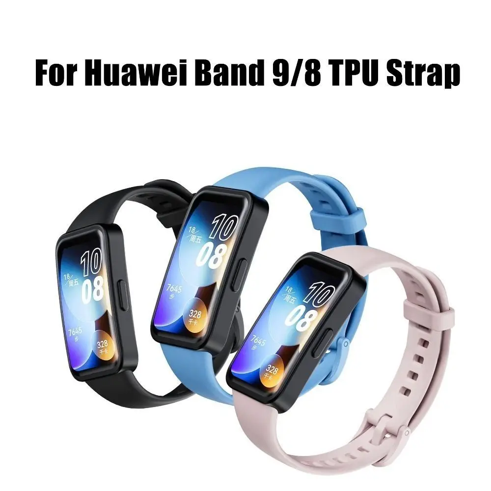 New TPU+TPE Watch Strap Breathable Smart Watch Bracelet Replacement Accessories Watchband for Huawei Band 9/8