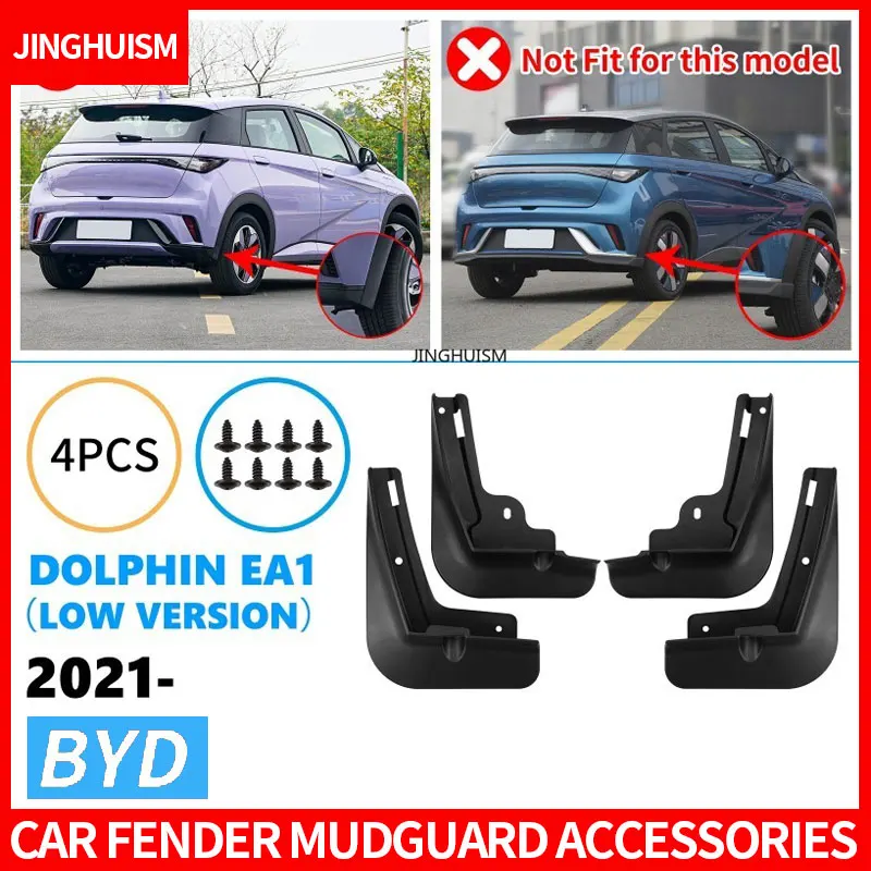 For BYD Dolphin EA1 2021-2025 Mudguards Fenders Black ABS Material Auto Tire for Protection Vehicle Exterior Styling Accessory