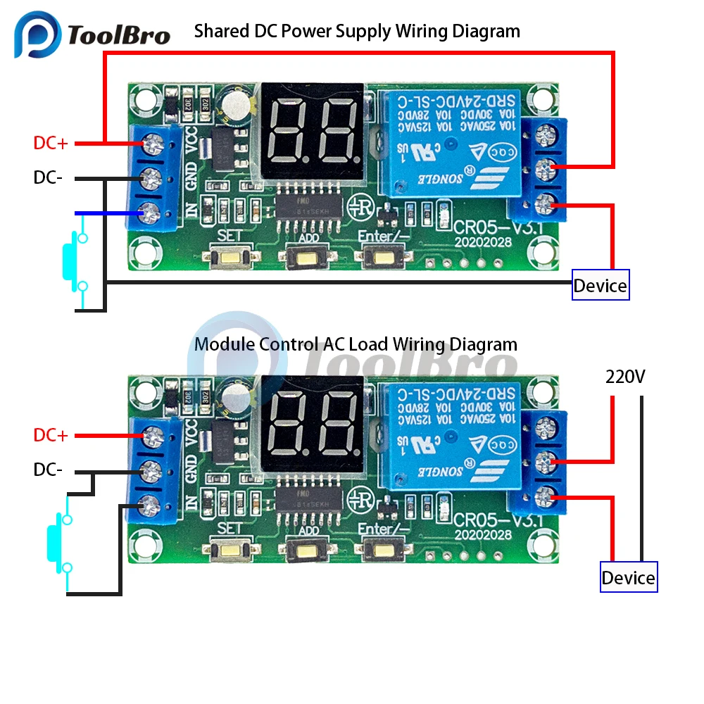 Multifunction LED Digital Time Delay Relay Module Cycle Timing Timer Delay Trigger Control On Off Relay Switch DC 5V 12V 24V