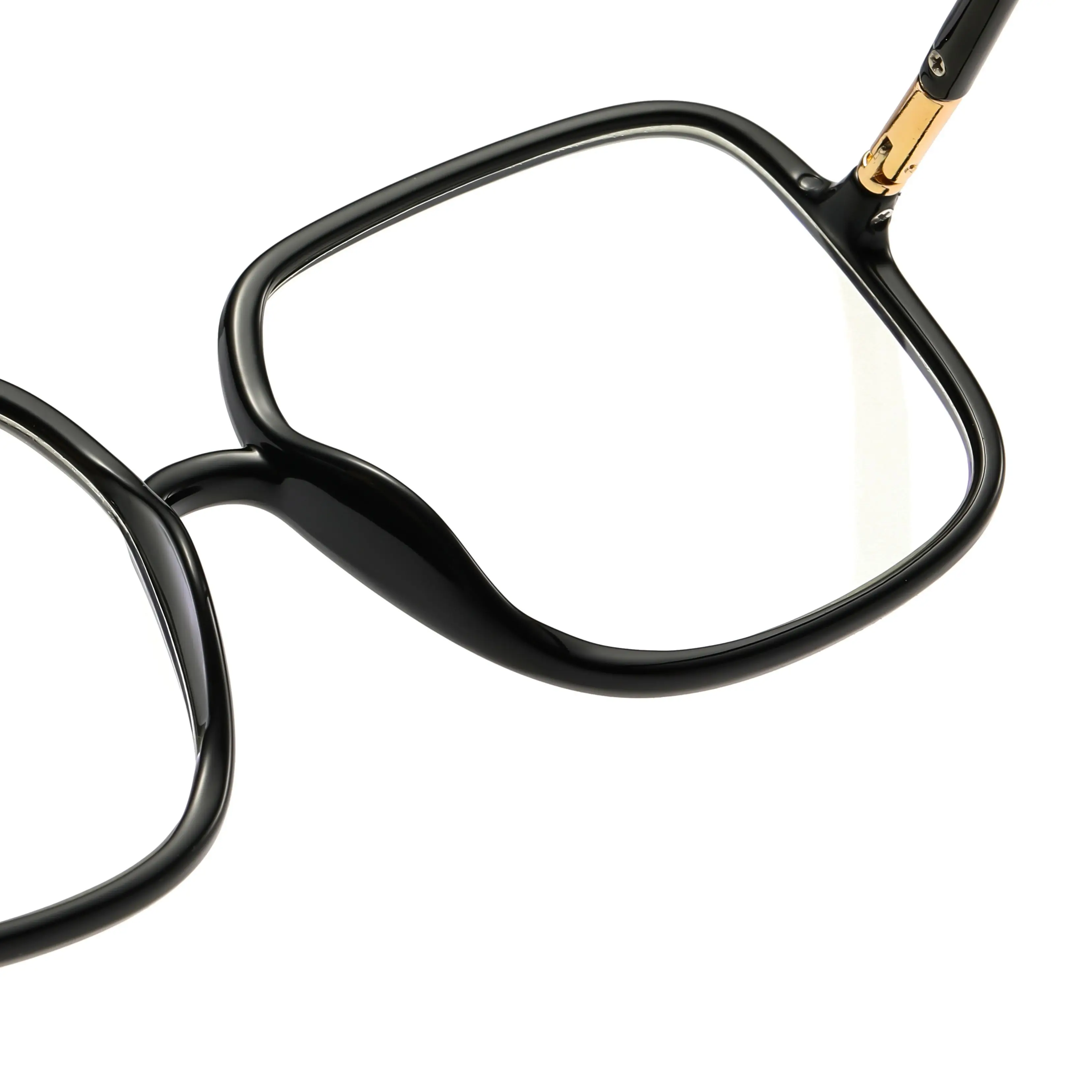 Oversized Square Anti-Blue Light Eyeglasses for Men & Women, Face-Slimming, Prescription Supported view 4