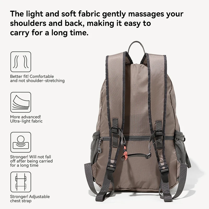 Volunteer 15L Men's Travel Hiking Climbing Backpack Camping Waterproof Backpack for Men Casual Foldable Backpack Unisex 1857-08