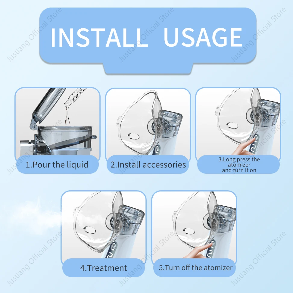 Medical Handhe Portable Nebulizer Inhalator Adult Kids Mini Silent Steam Nasal Humidifier Inhaler Tools Nebulizer Asthma
