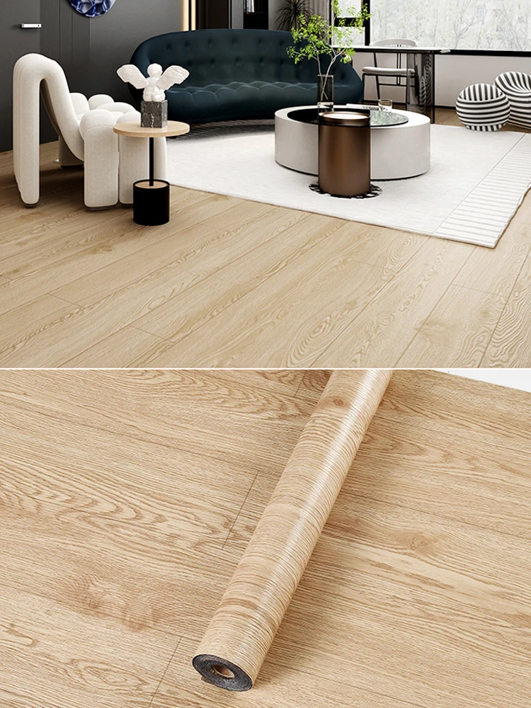 Modern Wood Grain Floor Stickers Self Adhesive Waterproof Wear-resistant Thickened Home Decor Waterproof Cement Floor stickers