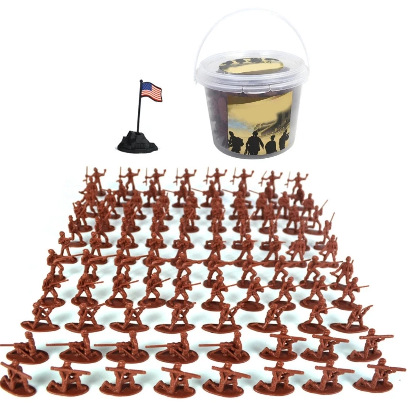 100PCS Children Toy Mini Military Soldiers Figures Models Playset Desk Decor Toddler Men Kids Toy Gift Accessories