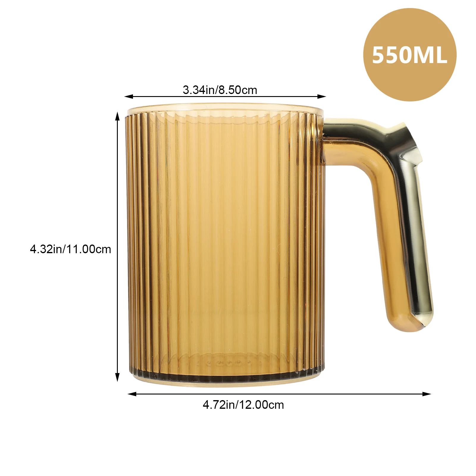 كوب فرشاة أسنان بسعة كبيرة، تصميم بمقبض ذهبي حديث، كوب حمام للاستخدام اليومي، حامل أدوات غسيل كوب مناسب للسفر