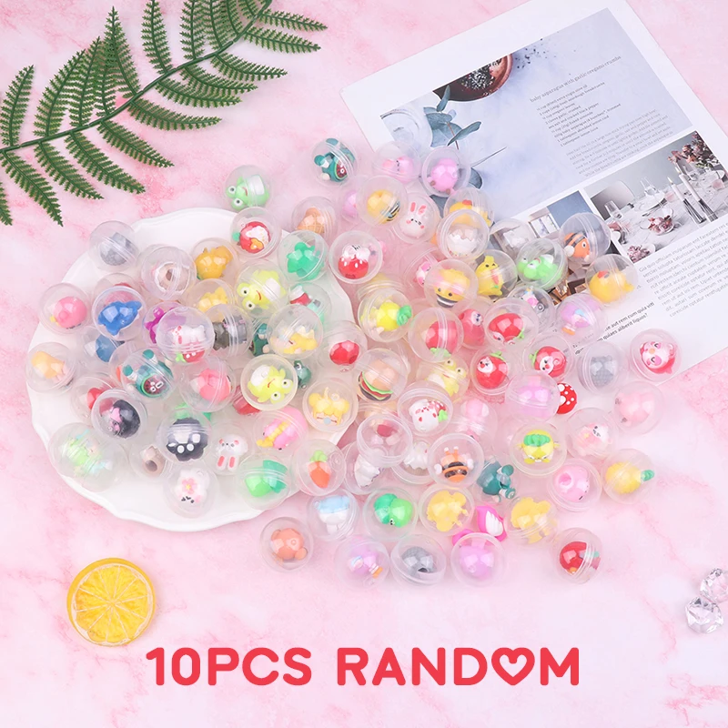 10pcs 32mm Children Mini Little Animal Toys Funny Pet Ball Egg Capsule Toys For Vending Machine