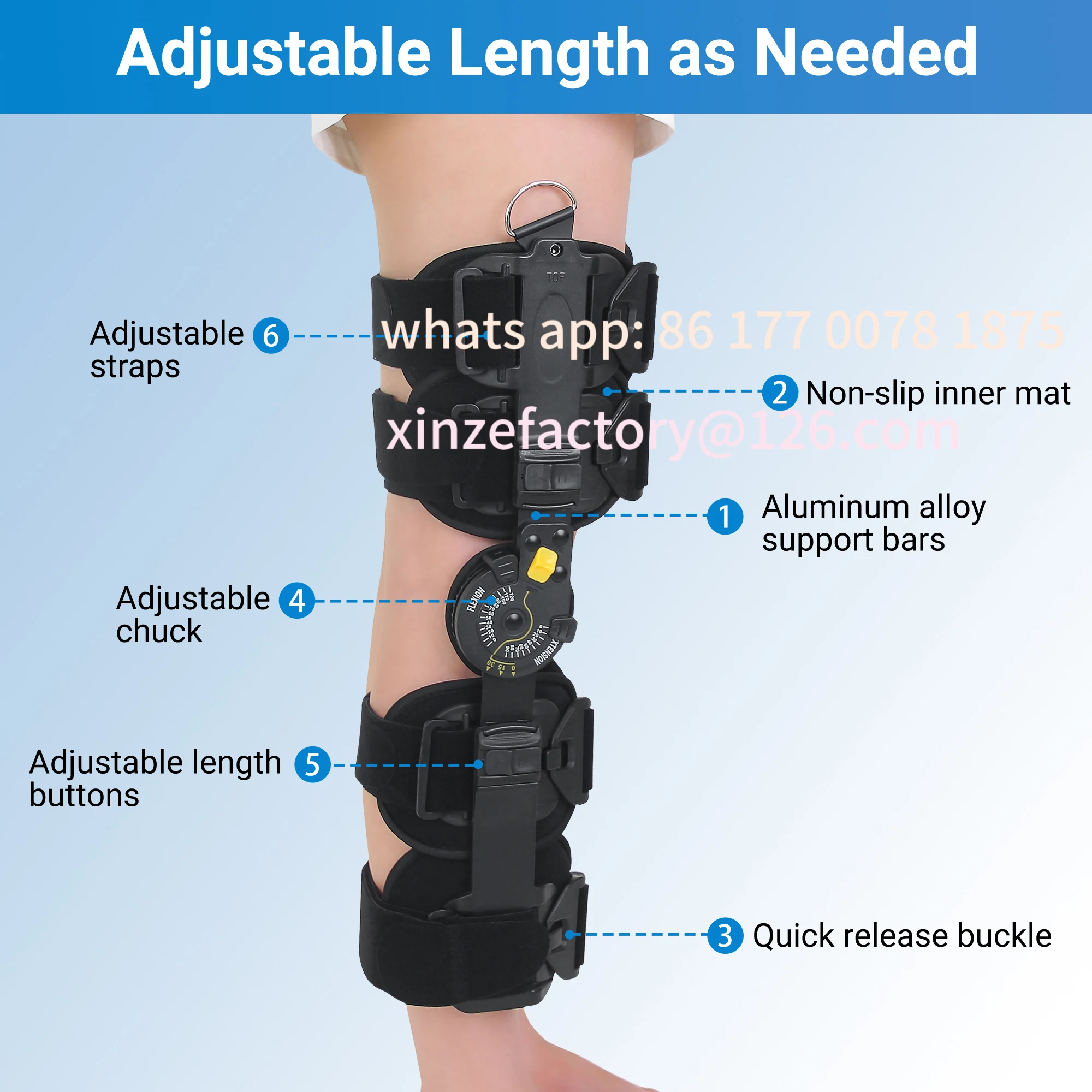 

Настраиваемый алюминиевый эластан, утолщенный новый гибкий протез колена, регулируемый кронштейн, инсульт, гемиплегическая связка, напряжение