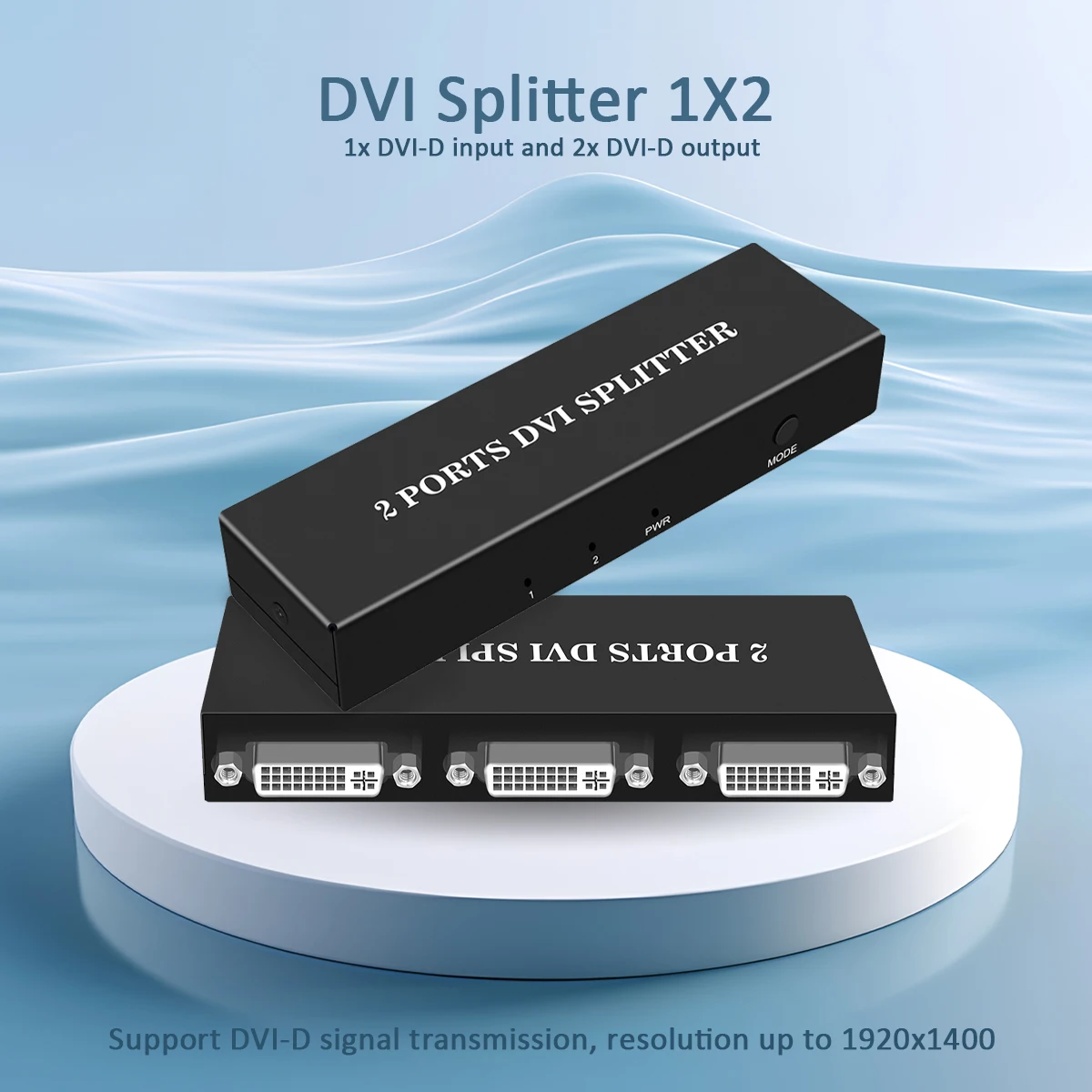 ​DVI Splitter 1X2 Switch Switcher 1 DVI-D input and 2 DVI-D output Dual Display For display Computer