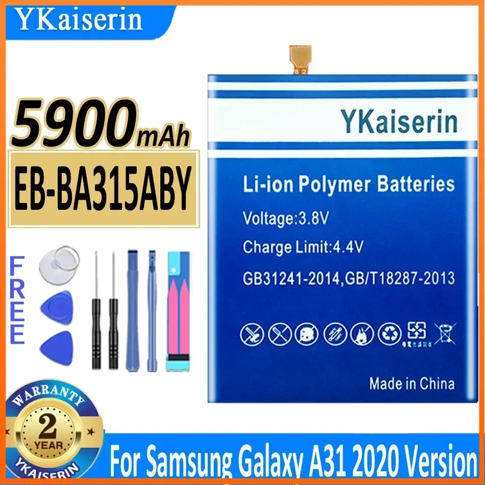 YKaiserin  EB-BA315ABY 5900mAh Battery for Samsung Galaxy A31 2020 Edition SM-A315F/DS SM-A315G/DS 4G A325F Bateria Warranty