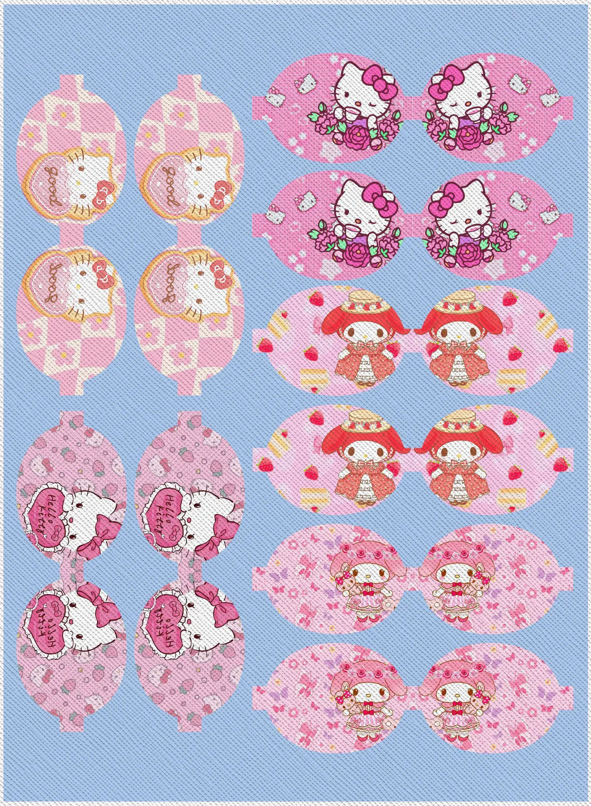 30x22cm My Melody Sanrio Hello Kitty Haibow Shape Faux Leather Sheet Crafts Gift DIY Making Accessories Faux Leather