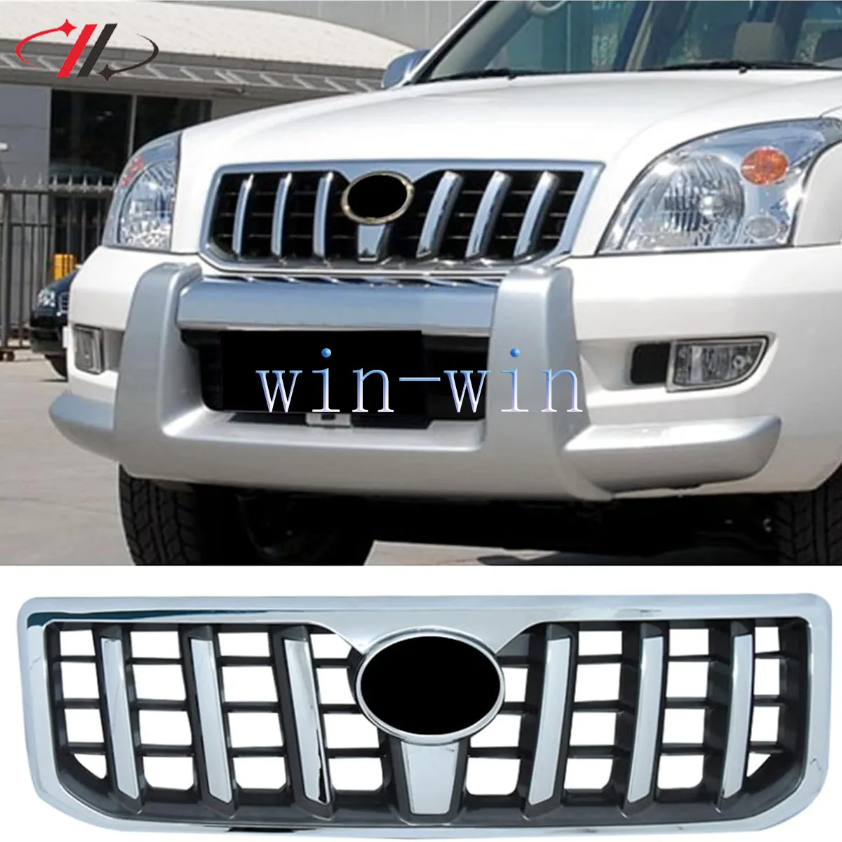 High-Quality 1 Pcs ABS Black Front Grill Grille Mesh Replacement For Toyota Prado FJ120/LC120 2003-2009