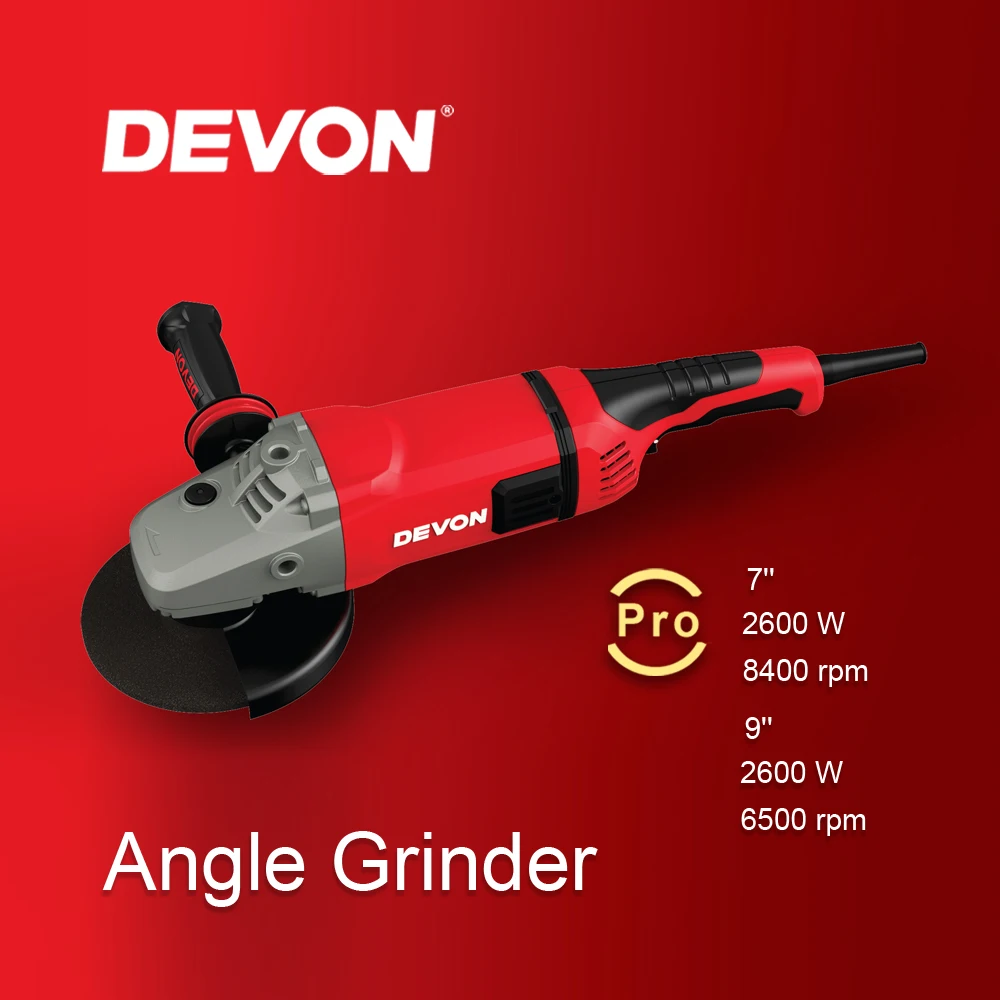 DEVON 230mm Long Handle Large Power Professional Electrical Angle Grinder Power tools manufacturer