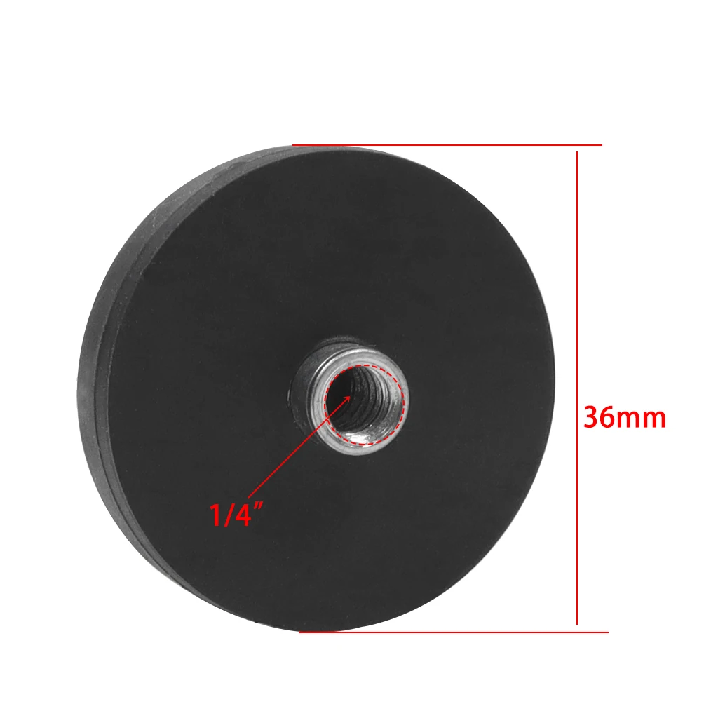 1x starker magnetischer Magnet, runde, gummibeschichtete Basis, D36 mm, 1/4 M4, M5, M6-Halterung für Spiegelreflexkamera, Autodach, LED-Lichtleiste, Halterung – Detail 12