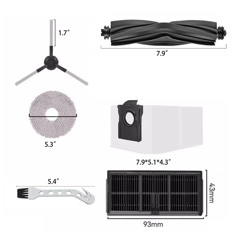 Set di ricambio per Dreame X30 Ultra/L30 Ultra/X30 Pro Ultra/X30 Pro Plus parti per aspirapolvere spazzole principali filtri sacchetti per la polvere