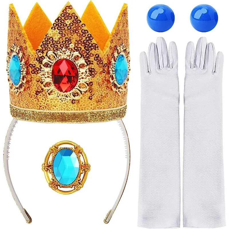 Prinzessin Krone Stirnband Set Pfirsich Cosplay Prop Kinder Mädchen Halloween Karneval Kostüm Zubehör