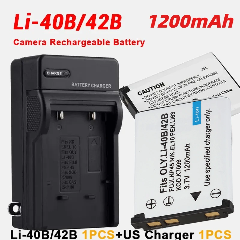 EN-EL10 LI-40B 42B Battery for Olympus Nikon EN EL10 Fujifilm NP-45 Kodak KLIC-7006 Pentax D-LI63 Camera Batteries+ Us Charger