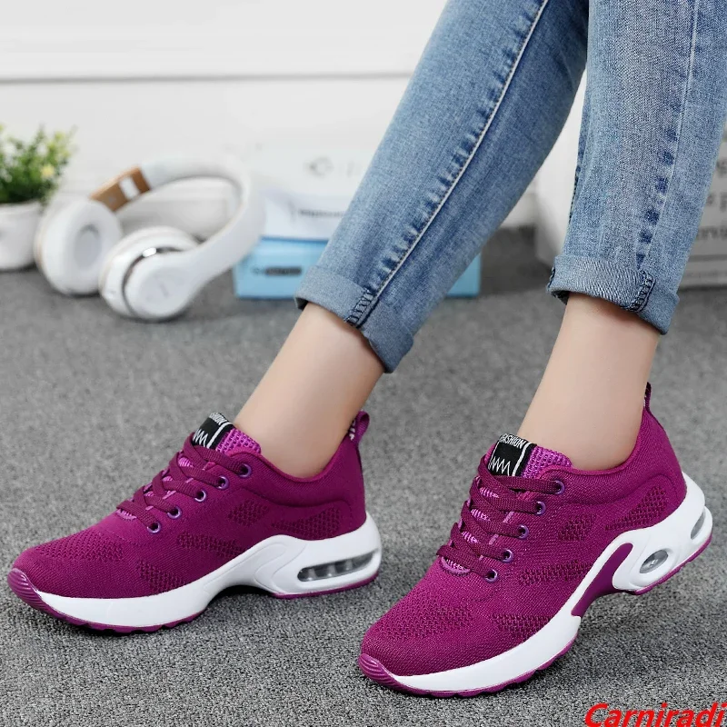 High Quality Fashion Autumn Athletics Running Shoes Women Flying Weave Non-slip Casual Sneakers Ladies Cushioning Jogging Shoes