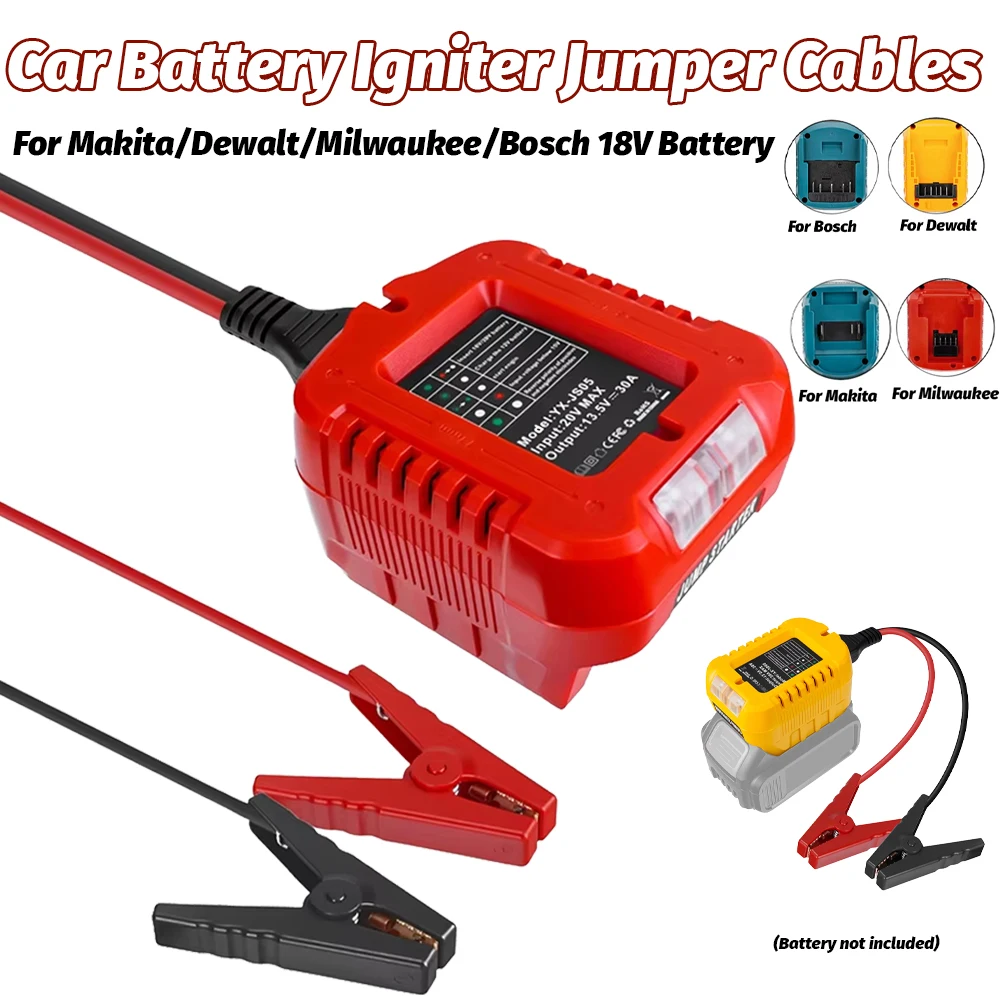 

Перемычки с зажимами для аккумулятора Makita/Dewalt/Milwaukee/Bosch 18 В, автомобильный усилитель кабеля, аварийная линия