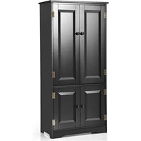 Multi-Purpose Vintage Hallway Cabinet with Adjustable Shelf,  Storage Cabinet, for Kitchen, Living Room, Bedroom (Black)