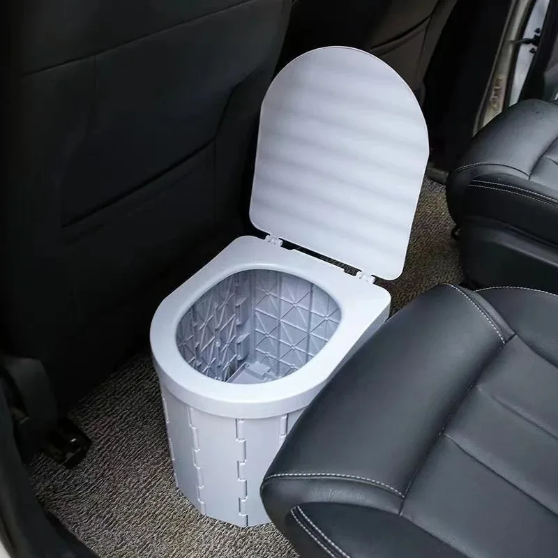 Foldable Portable Travel Toilet Lightweight Mobile Commode For Camping Road Trip Outdoor Emergency Use