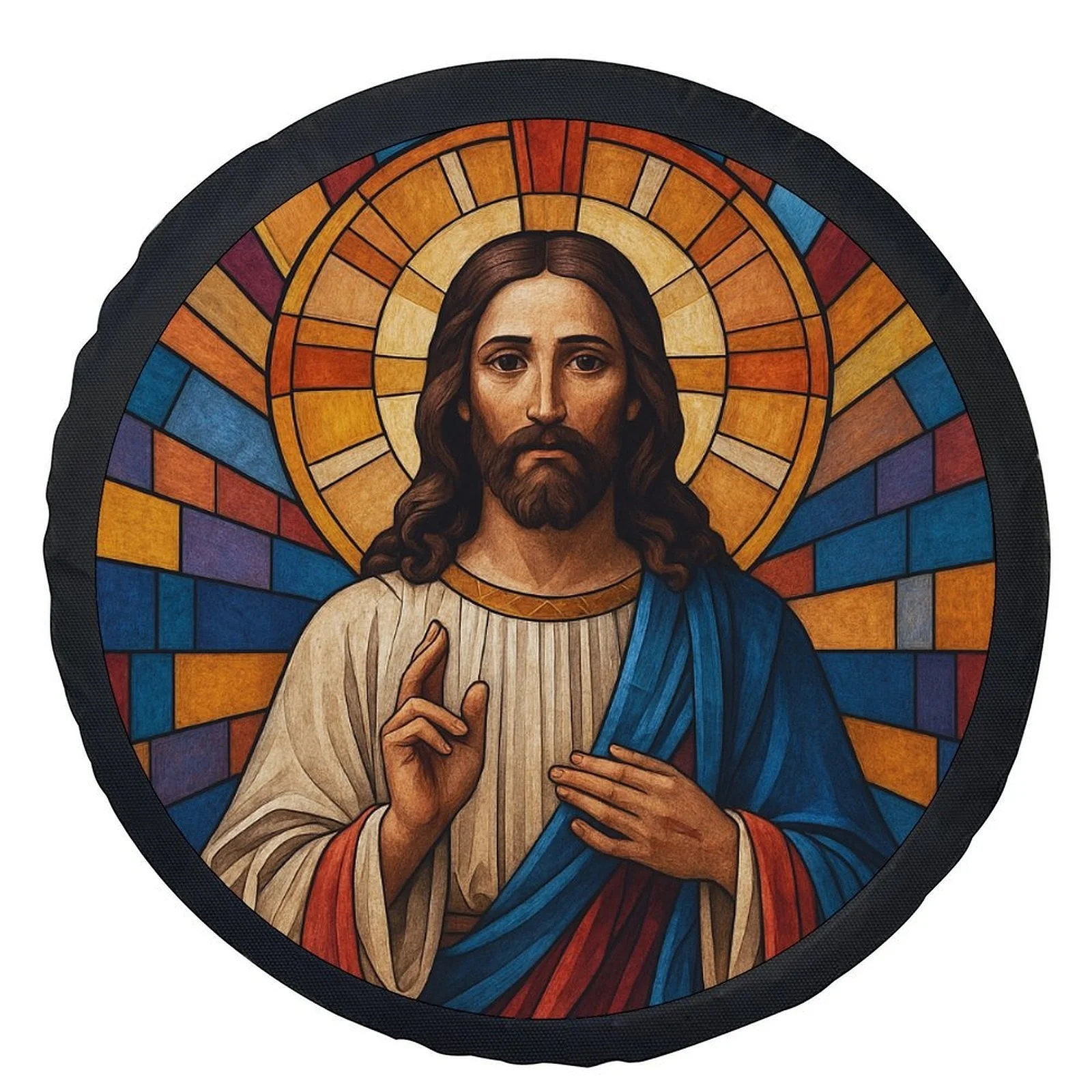 

Витражный чехол для шин Иисуса Христа, универсальная защита колес, прочный автомобильный аксессуар