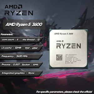 AMD đã sử dụng Ryzen 5 3600 R5 3600 3.6 GHz Gaming Zen 2 7nm 65W L3 = 32m 100- 000000031 Am4 Amoquet 10 Bộ xử lý bán hàng chính Ryzen 6 - 5