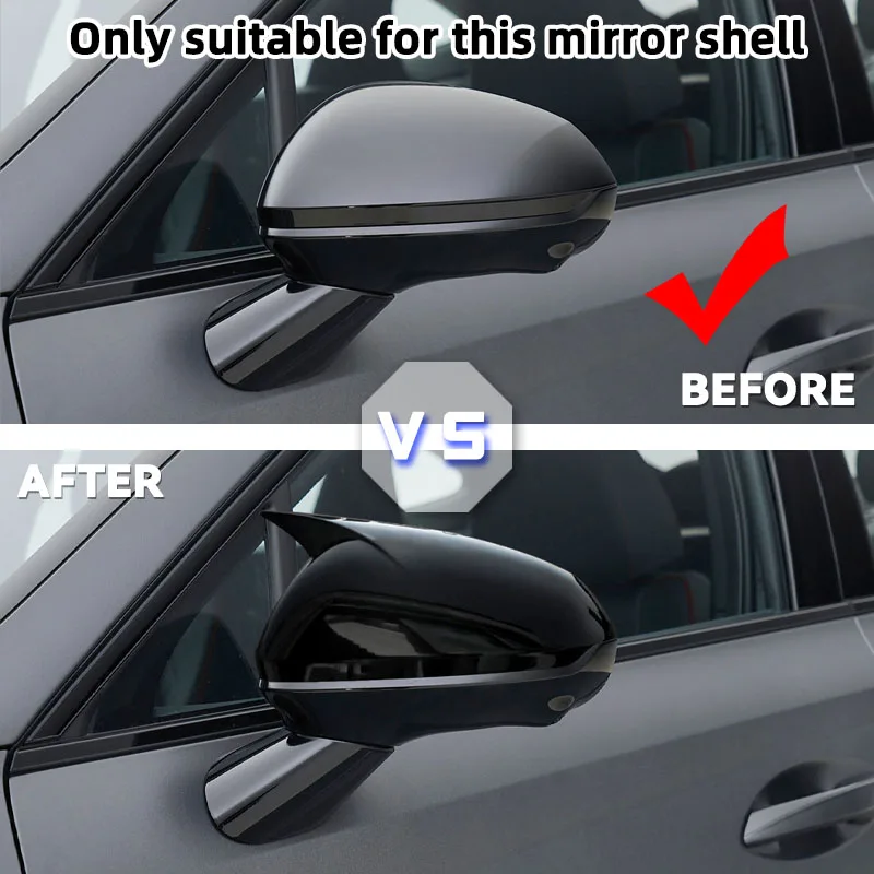 For Hyundai Sonata 11th 2024 Car Sticker Glossy Black Rearview Side Mirror Cover Wing Cap Exterior Door Rear View Case Trim 