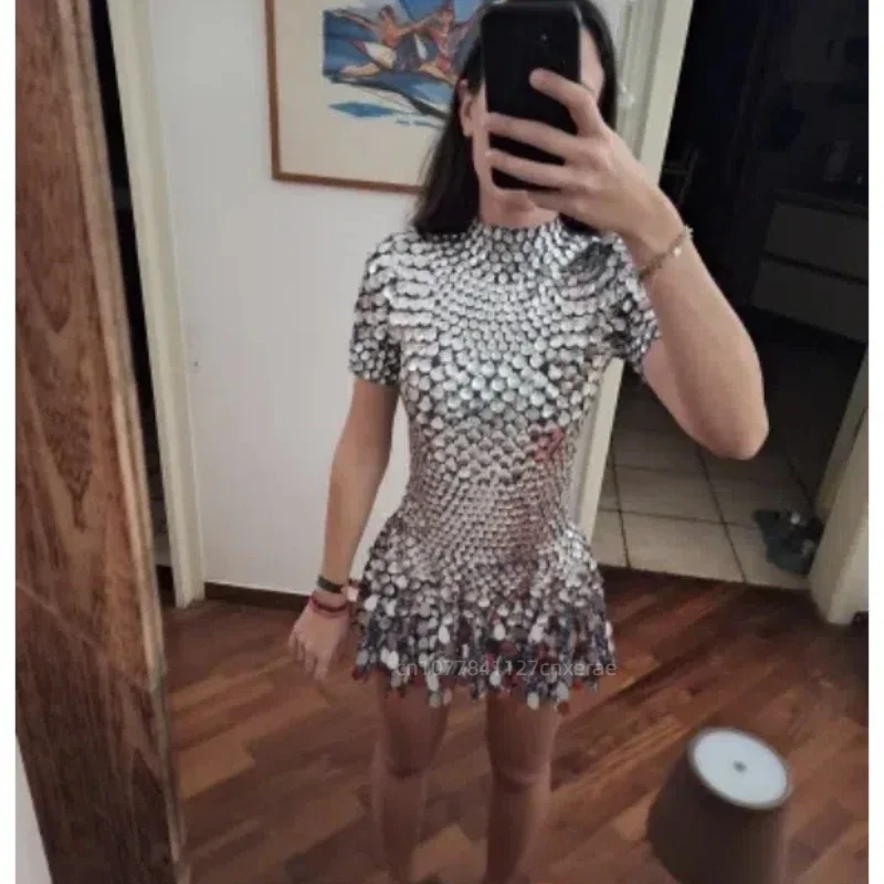 

New Latin Dance Performance Outfit, European and American Sexy Sequins, Dazzling Daily Trend Party Zipper, Gorgeous Short Skirt