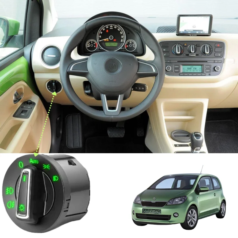 

Автоматический переключатель фар с датчиком для Volkswagen Up, E-Up, Seat Mii, Skoda Citigo 2011-2021, модифицированные автомобильные аксессуары