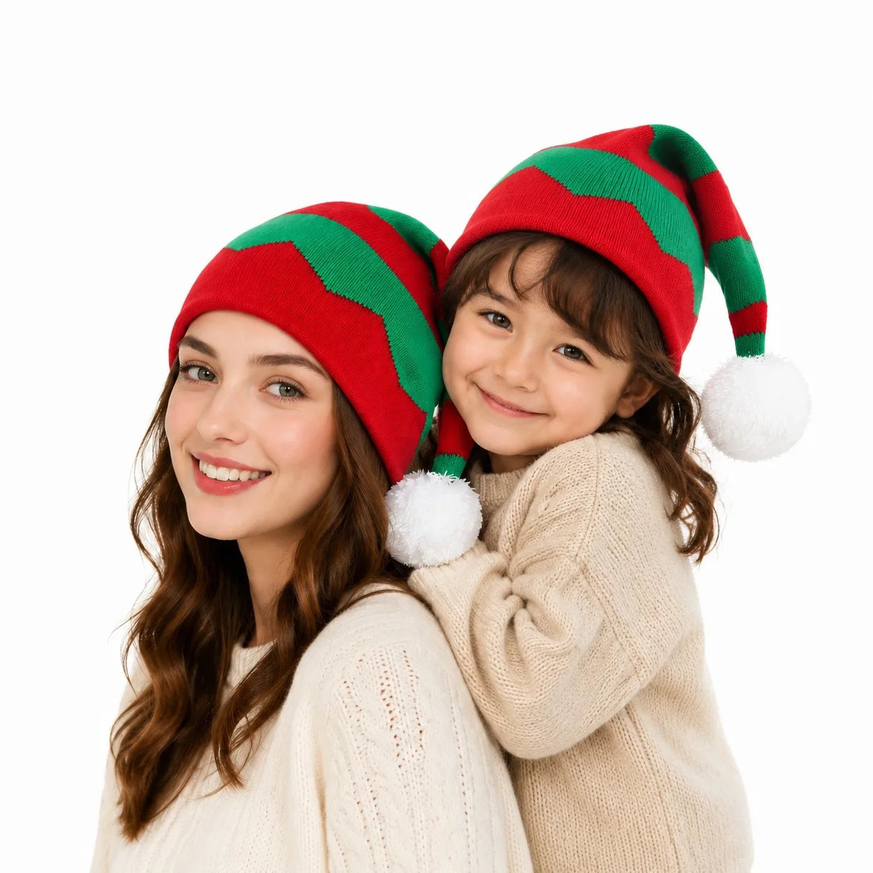 Family Match Christmas Hat Kids Mom Dad Santa Costume Festive Beanie Outdoor Activities Holiday Party Decoration Christmas Gifts