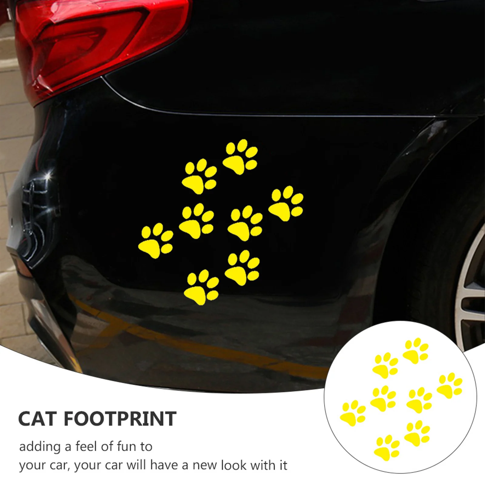 

24pcs Cat Footprint Stickers Window Body Decal Premium Pvc Auto Decoration For Car Stylish Vehicle Decals Car Body Sticker