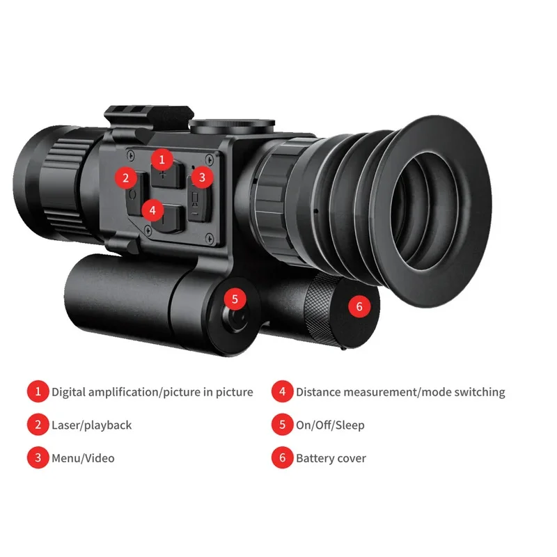 HENBAKER T723-RL mira telescópica de imagen térmica con calculadora balística EHL y telémetro visión nocturna cámara monocular alcance