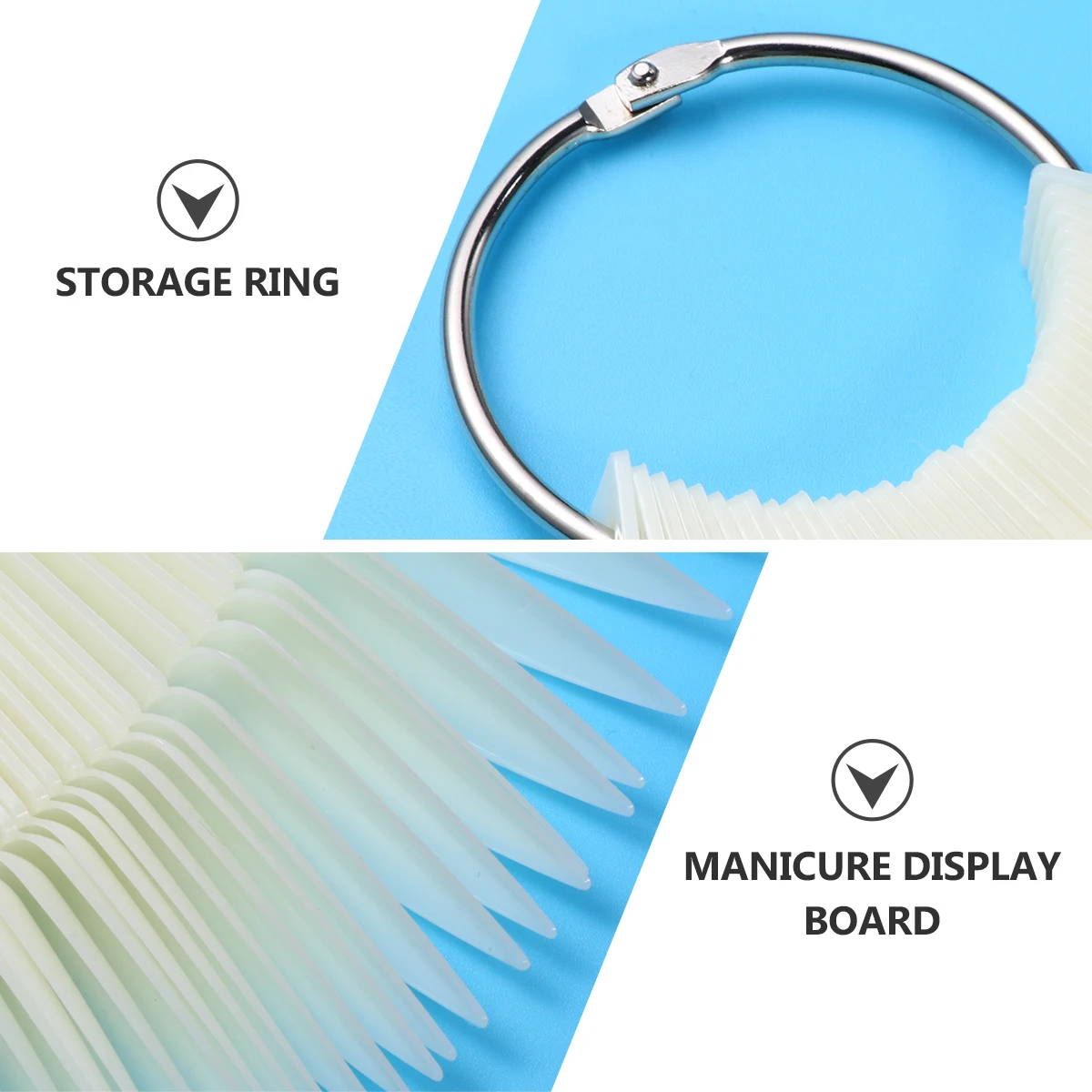 

Pointed Color Card Fake Nails Art Board Practice Tool Eco-Friendly Durable Plastic Polish Palette Tips for Nail