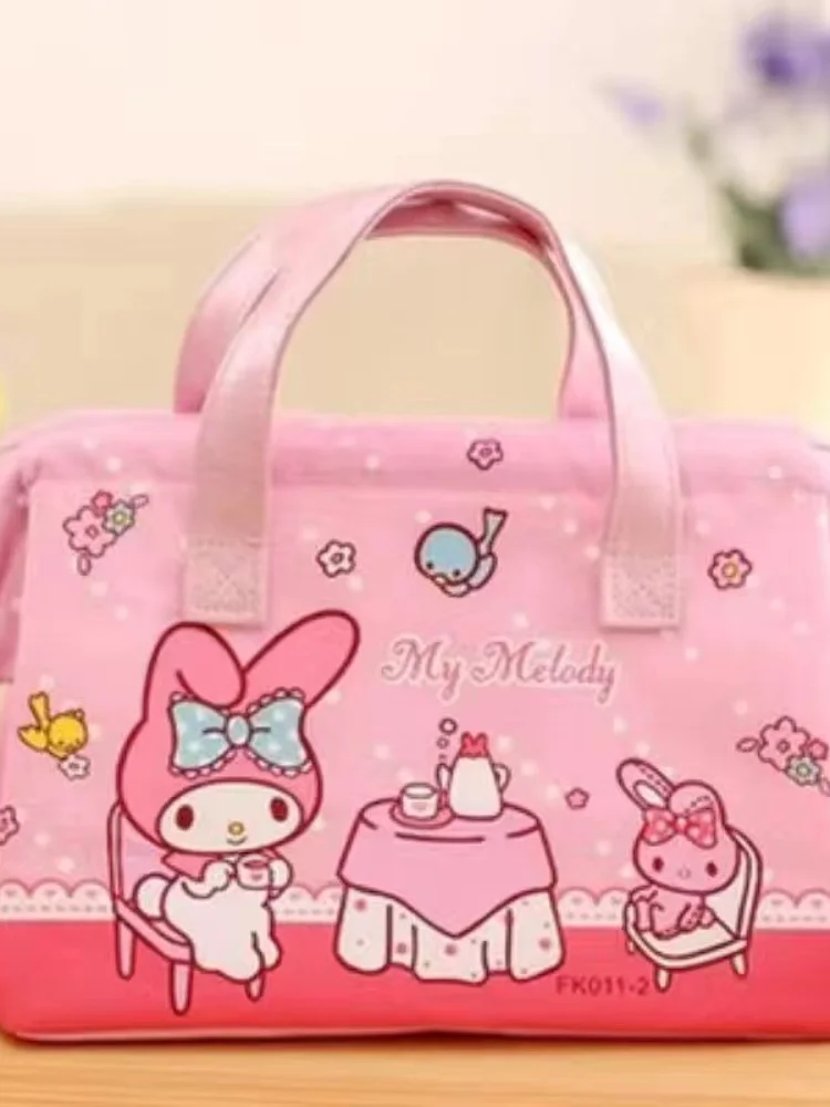 2025 Nuovo stile Sanrio Lunch Bag Kitty Melody Bag Bambini Borsa termica impermeabile Cartoon Cute Girl Borsa portatile di grande capacità