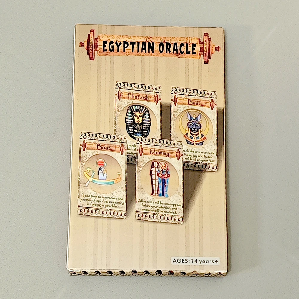 EGYPTIAN ORACLE 20 การ์ด ดาดฟ้าสร้างแรงบันดาลใจ 12*7 ซม. พร้อมข้อความจากจิตวิญญาณอันศักดิ์สิทธิ์ของเทพเจ้าอียิปต์