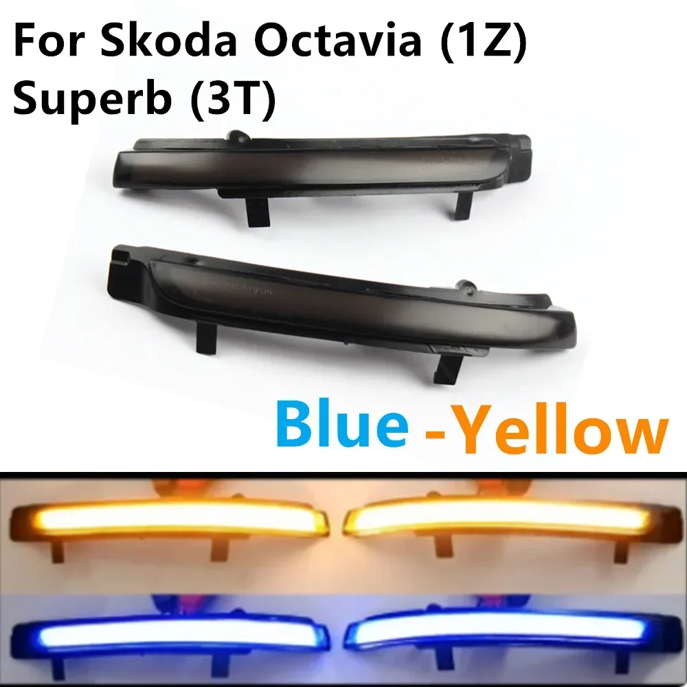 

2PCS Dynamic LED Side Mirror Blinker Lights Turn Signal Lamps For Skoda Superb (3T): 03/08-2014