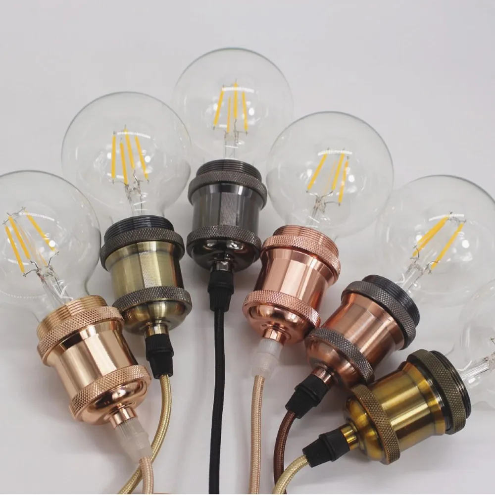 Vintage Edison Pendant Lighting Base E27 Retro Lighting Screw Socket Lamp Holder Industrial Indoor Decor Fixing Lamp Stand