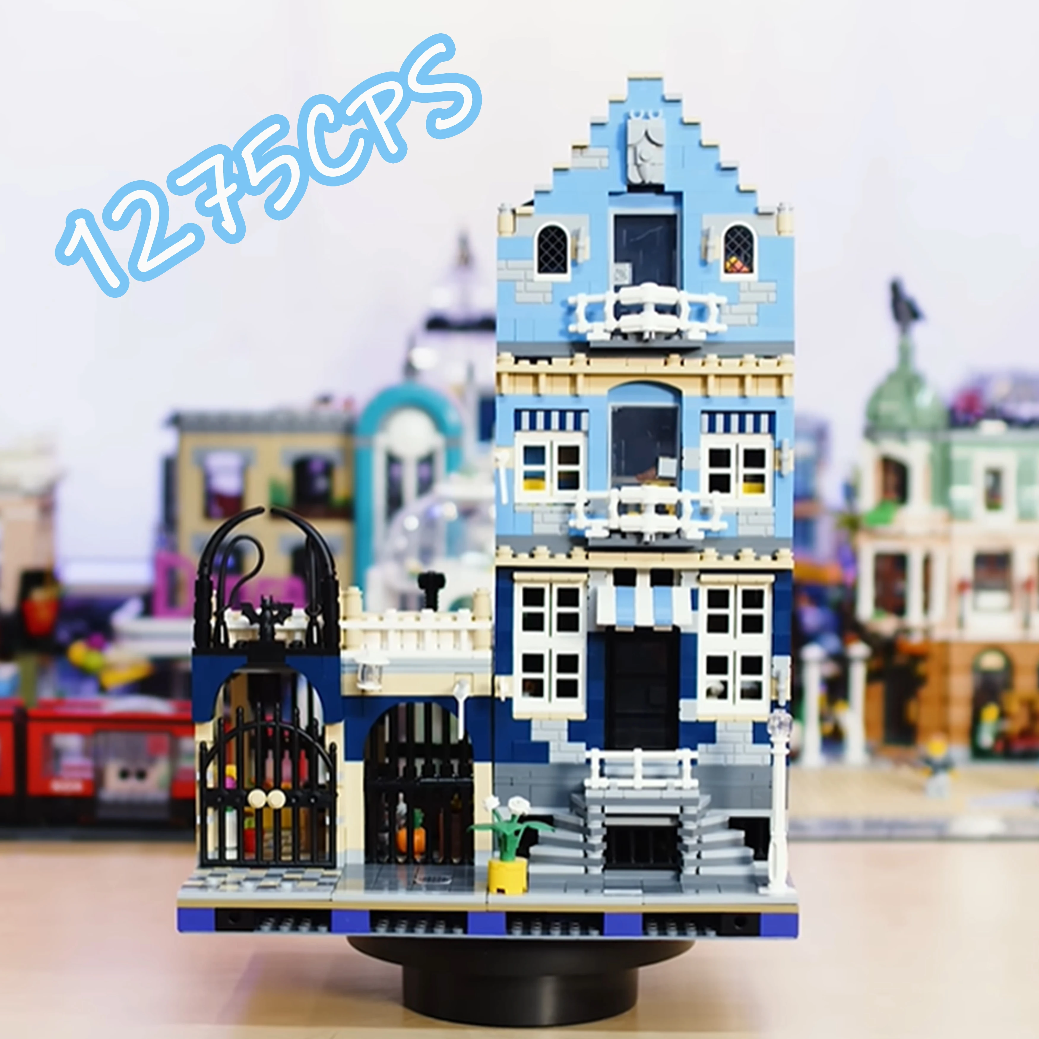 Compatible 10190 MOC Street View Building Blocks European Market Street House Architecture Model Display Set