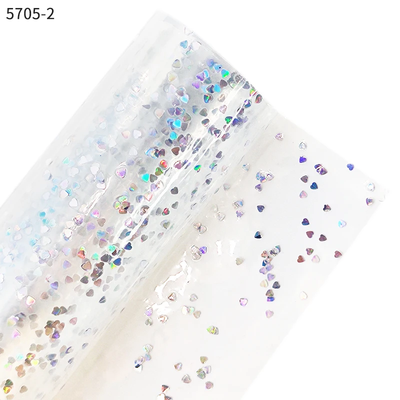 

Glitter Transparent PVC Vinyl Film for Decoration Bag DIY Clothing Windbreaker Waterproof Craft Handmade 0.5mm 46*135CM