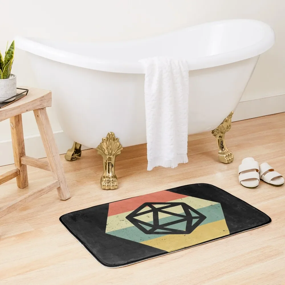 

Vintage D20 Rpg Dice for Tabletop Role Players Bath Mat For Bathroom And Toilet Entrance Carpet Mat
